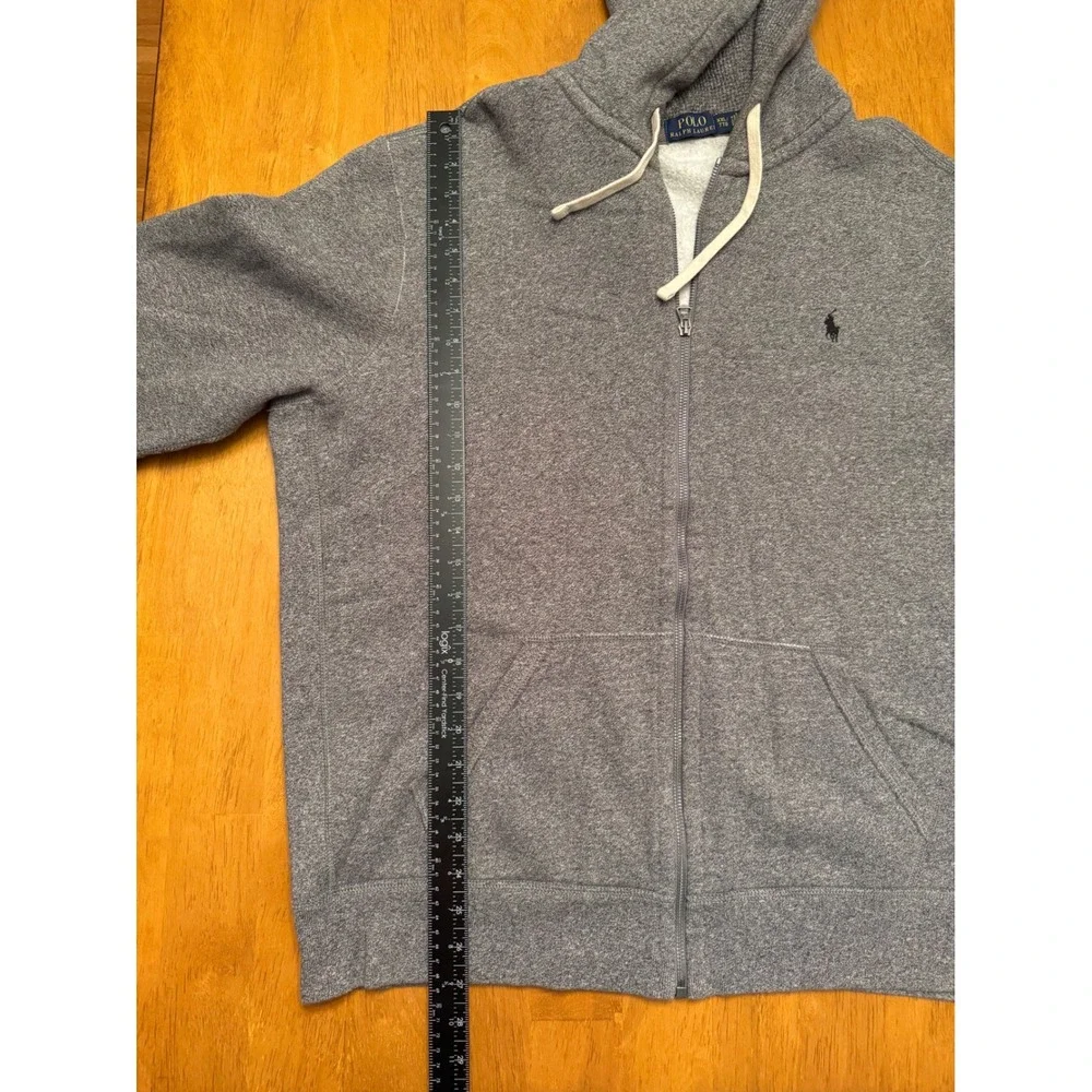 Polo Ralph Lauren Mens XXL Full Zip Hoodie Heather Grey Fleece Pony Logo Jacket